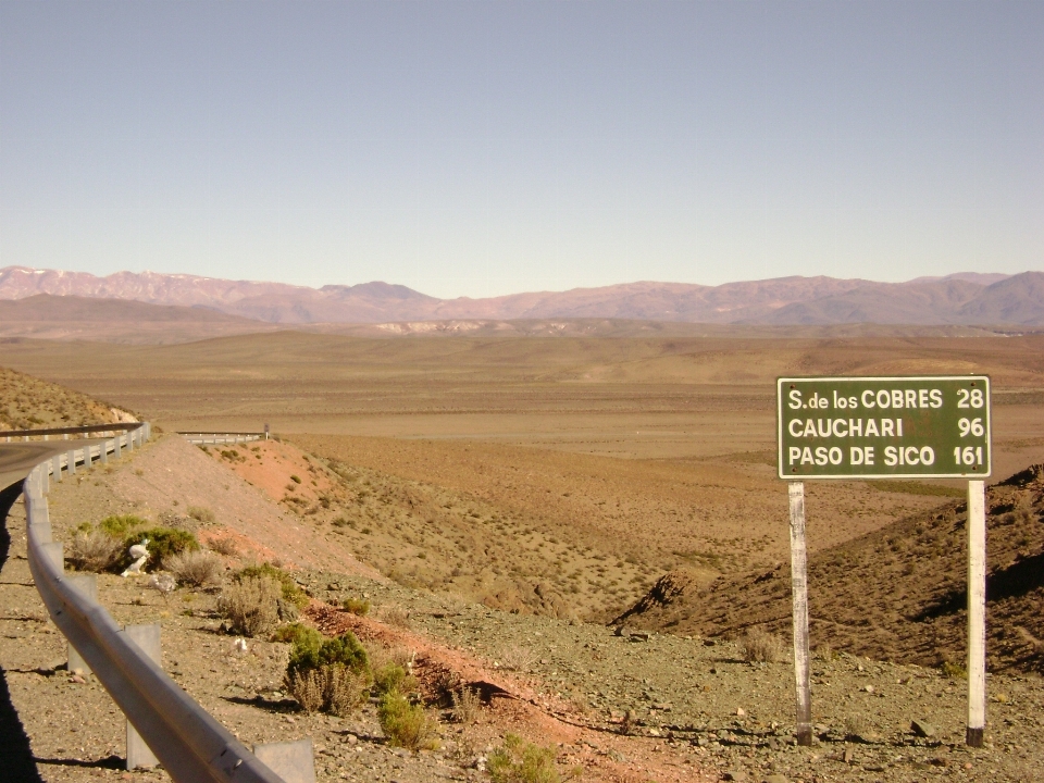 Paisaje desierto
 montaña camino