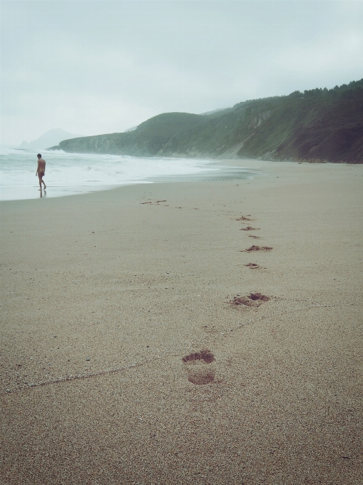 Homme plage mer côte