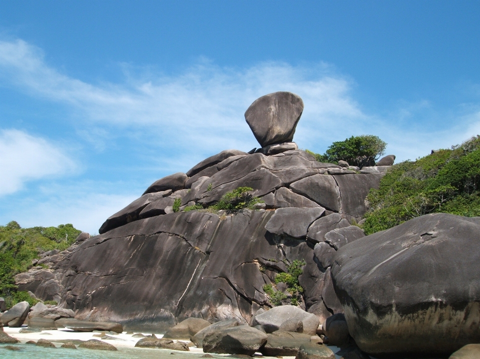 Mar costa rock ilha