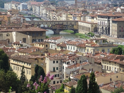 Landscape bridge skyline town Photo