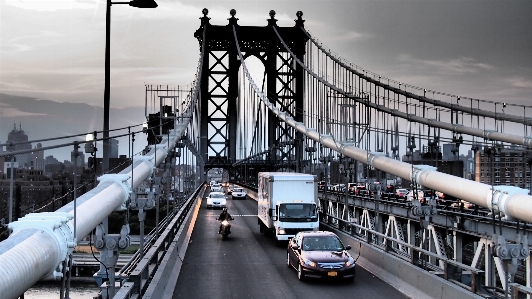 Foto Ponte traffico città new york