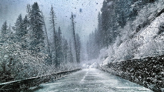 Water waterfall snow winter Photo