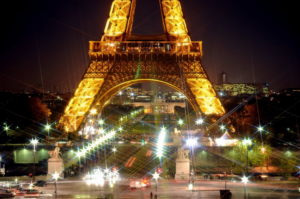 Light architecture night eiffel tower