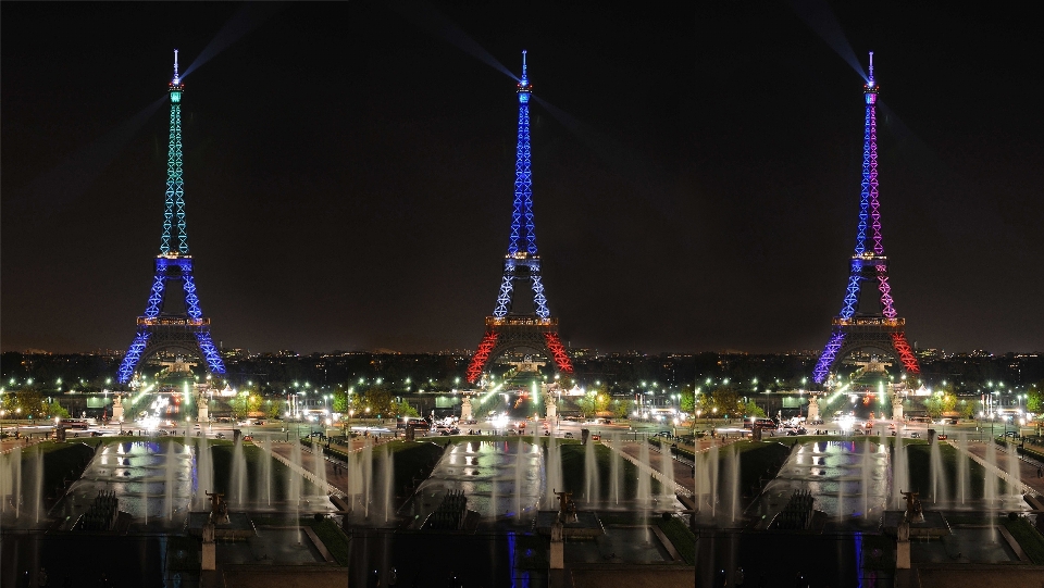 Leggero architettura notte torre eiffel