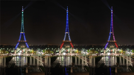 Light architecture night eiffel tower Photo