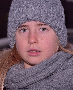 Cold winter girl child Photo