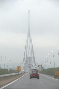 Architecture fog road bridge Photo