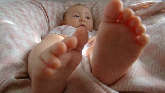 Hand girl feet leg Photo