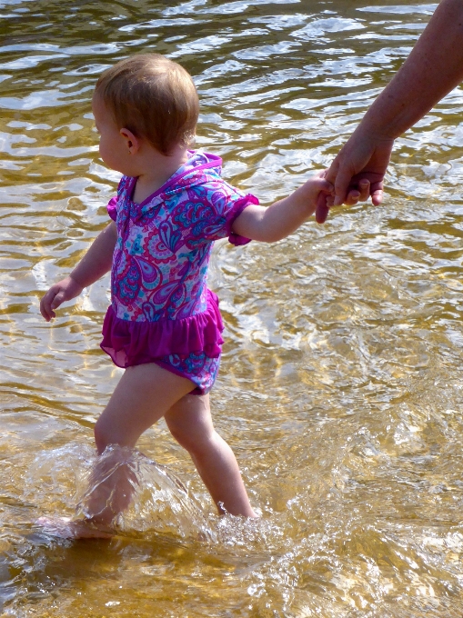 Hand beach sea water