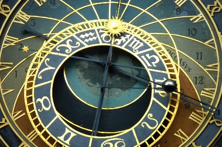 Clock prague circle symmetry Photo