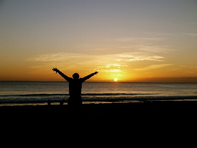 Man beach sea coast Photo