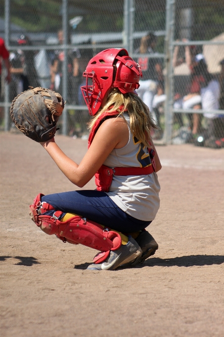 Dziewczyna baseball rękawica sport