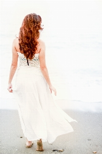 Beach sand girl woman Photo