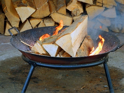 Table glowing wood dish Photo