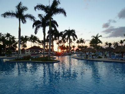 Sea water dock sunset Photo