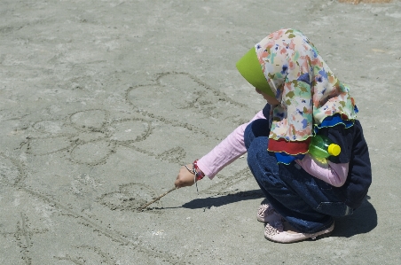 Beach sand person girl Photo