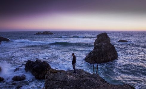 Man beach landscape sea Photo