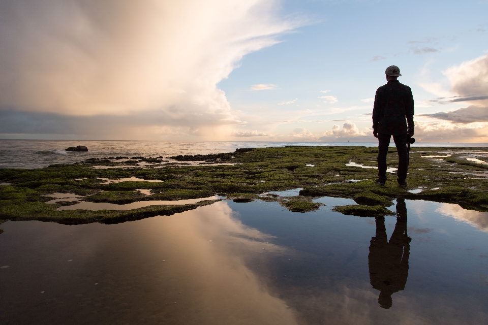 Man beach landscape sea