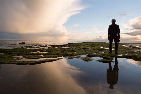 Man beach landscape sea Photo