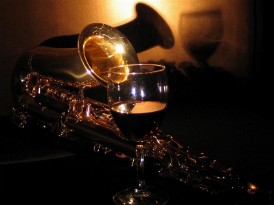 Music light wine glass Photo