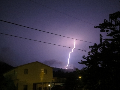 Foto Lampu awan langit malam