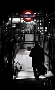 Man walking black and white Photo