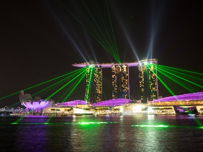 Light bridge night cityscape Photo