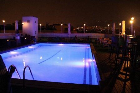 Water light night pool Photo