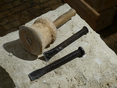 Wood wheel stone tool Photo