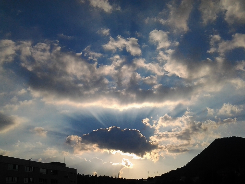 地平線 クラウド 空 日没