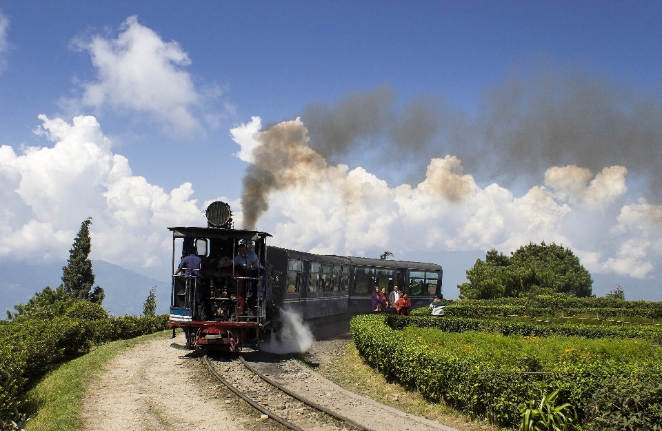 Acompanhar estrada de ferro steam trilho