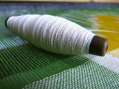 Green yarn material weave Photo