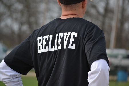 Man word white baseball Photo