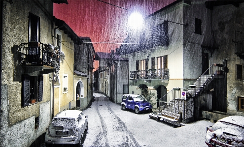 雪 冬 道 街 写真