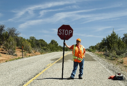 Walking person mountain road Photo