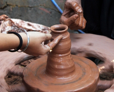 Wheel pot jar statue Photo