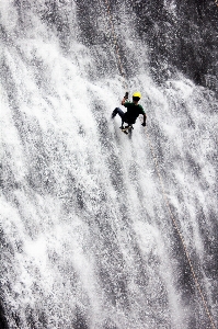 Man water waterfall mountain Photo