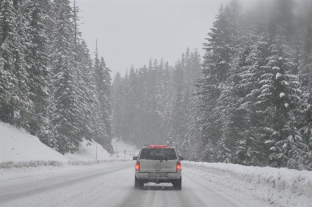 Snow winter road car Photo