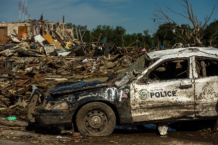 Storm outside houses disaster Photo