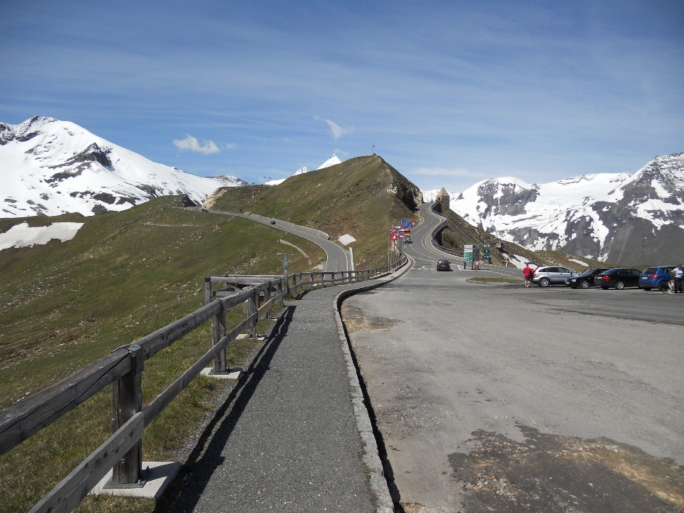 Landschaft berg schnee straße