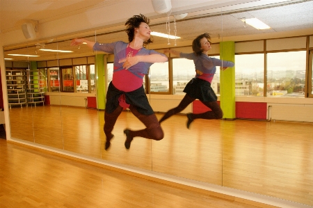 Jump dance sports mirror Photo