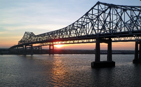 Sea sunrise bridge pier Photo