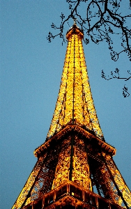 Night view eiffel tower paris Photo