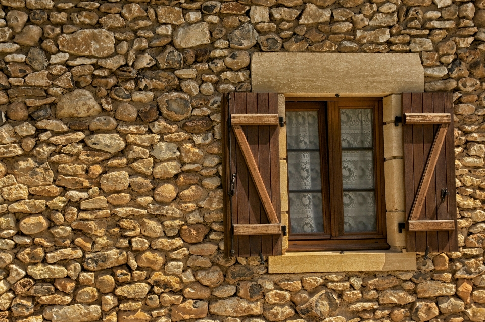 Rock architecture wood house