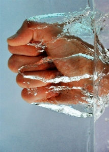 Hand water petal glass Photo