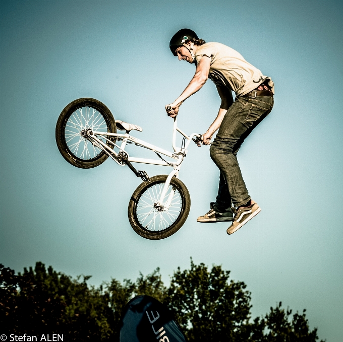 Man person bicycle jump