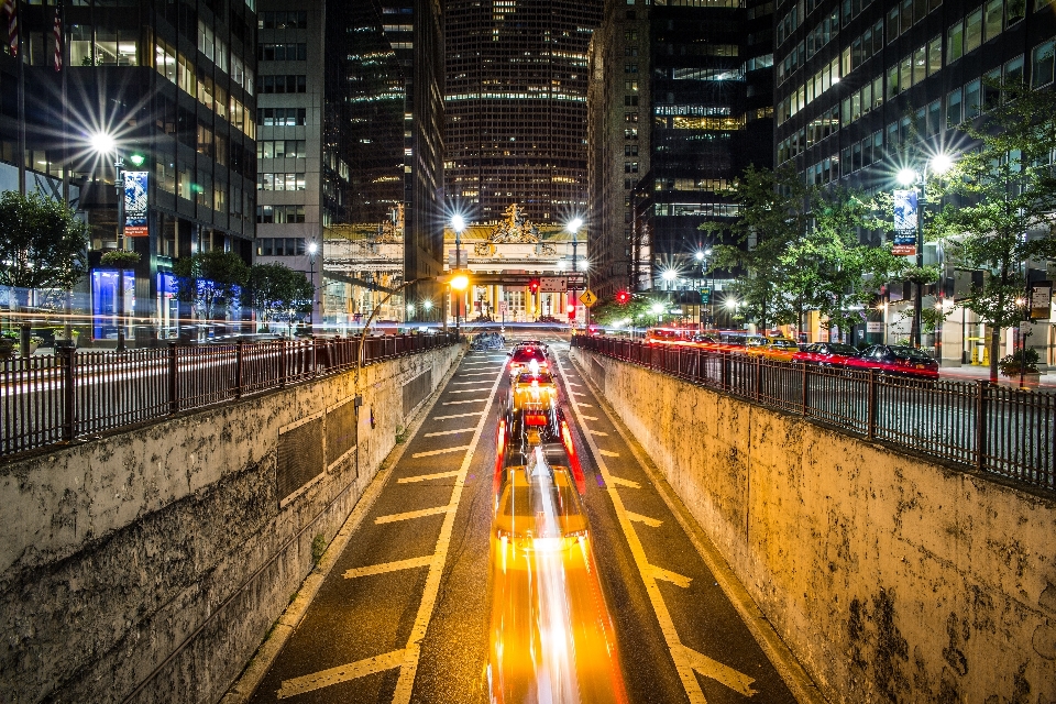 Luz estrada ponte tráfego