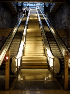 Architecture interior escalator station Photo