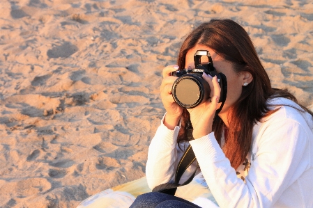 Beach sea person light Photo