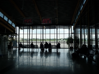 Silhouette light people seating Photo